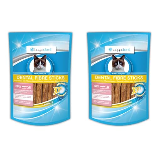 Bogadent Dental Fibre Sticks Lachs Katze, 50 g (Packung mit 2) von Bogadent