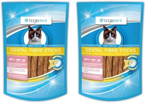 Bogadent Dental Fibre Sticks Lachs Katze, 50 g (Packung mit 2) von Bogadent
