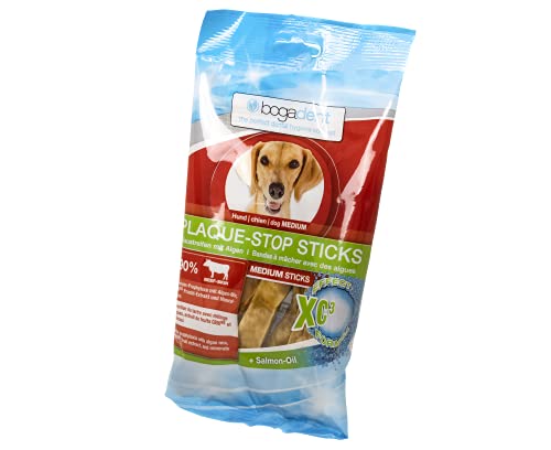 bogar, Bogadent Plaque-Stop Sticks, Zahnpflege für Hunde, Hundezubehör für mittelgroße Hunde, Dental Sticks Hund, Hundesnack mit Algen, Fisch, Fleisch, Früchten und Mineralien, 100 g von Bogadent
