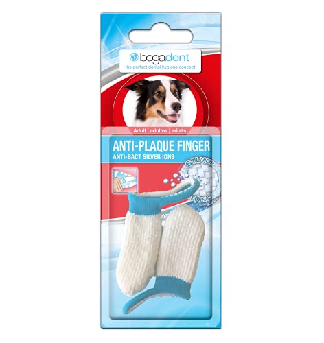 bogar, Bogadent Anti-Plaque Finger, Zahnbürste Hund, Patentierte Silberionen-Technologie, Fingerförmige Hundezahnbürste, Zahnsteinentferner Hund, Hundezubehör, 2 Stück von Bogadent