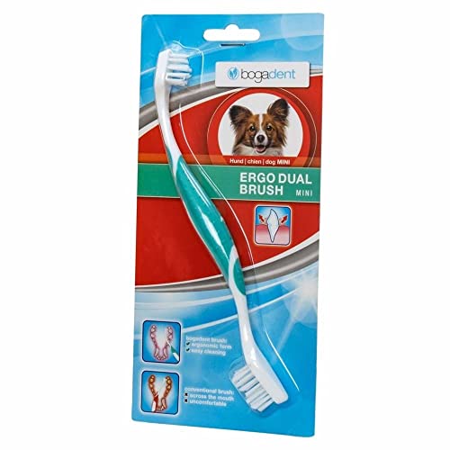 Bogadent bogar, UBO0719 Ergo Dual Brush Mini, Zahnbürste Hund, Hundezahnbürste mit 2 Bürstenköpfen, Hundezubehör für kleine Hunde, Zahnhygiene für Ihren Hund, Zahnsteinentferner Hund, 1 Packung Bogadent bogar, UBO0719 Ergo Dual Brush Mini, Zahnbürste Hund, Hundezahnbürste mit 2 Bürstenköpfen, Hundezubehör für kleine Hunde, Zahnhygiene für Ihren Hund, Zahnsteinentferner Hund, 1 Packung von Bogadent