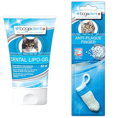 Bogadent UBO0744 Dental Lipo-gel Katze, 50 ml & UBO0717 Anti-Plaque Finger Katze, 1 Stück von Bogadent