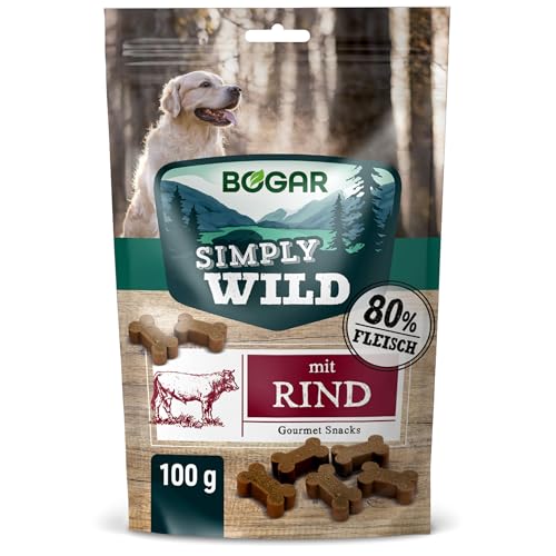 Bogar - Simply Wild - Hundeleckerli - Hundefutter als Ergänzung zur gewohnten Ernährung - Weiche Hundeknochen - Leckereien für Hunde mit Rindfleisch - 100 g - Unterstützung für die Hundepflege Bogar - Simply Wild - Hundeleckerli - Hundefutter als Ergänzung zur gewohnten Ernährung - Weiche Hundeknochen - Leckereien für Hunde mit Rindfleisch - 100 g - Unterstützung für die Hundepflege von Bogar