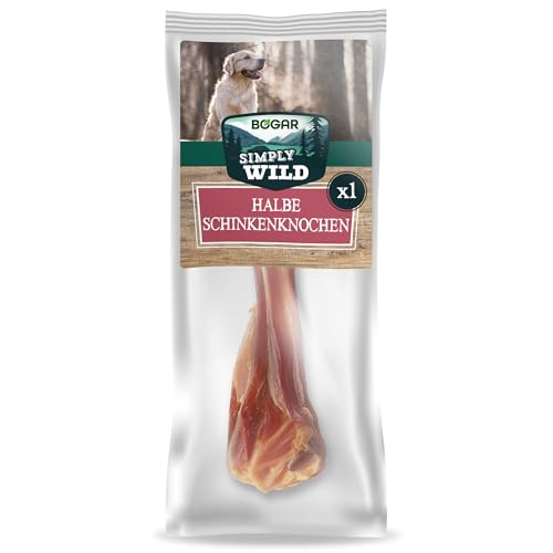 Bogar - Simply Wild - Hundeknochen – Hundefutter als Ergänzung zur täglichen Ernährung – Hundeleckerli in Form eines halben getrockneten Schweineknochens – Unterstützt die Hundepflege & Zahngesundheit Bogar - Simply Wild - Hundeknochen – Hundefutter als Ergänzung zur täglichen Ernährung – Hundeleckerli in Form eines halben getrockneten Schweineknochens – Unterstützt die Hundepflege & Zahngesundheit von Bogar