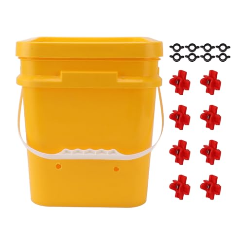 Automatisches Hühnchen -Waterer -Tassen -Set, 12 l hohe Kapazität, Fütterungssystem, Robustes Plastikmaterial, einfache Installation, für Hühner Enten und andere Geflügel (BognajinLHX93-11) von Bognajin