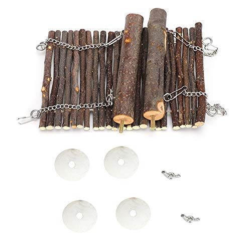 Bognajin Pet Summer Hammock Applewood Swing Cage for Small Animals, Easy Install Swing Bed for Hamster Rabbit Chinchilla, Genuine Wood Material, Promotes Pet Activity and Balance Skills von Bognajin