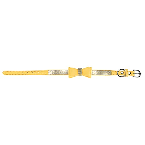 Bognajin Verstellbares Haustierhalsband aus Mikrofaser mit doppelter Schleife und Kristall-Strasssteinen, leicht und bequem, 5 Größen erhältlich, ideal für kleine (XL) von Bognajin