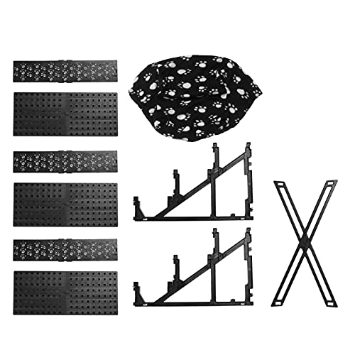 Pet Climbing Ladder, 3 Tier Portable Non Slip Dog Stairs, Removable and Easy to Assemble, Soft Flannel Covered Steps, Sturdy Plastic Material, Lightweight for Travel, Suitable f von Bognajin
