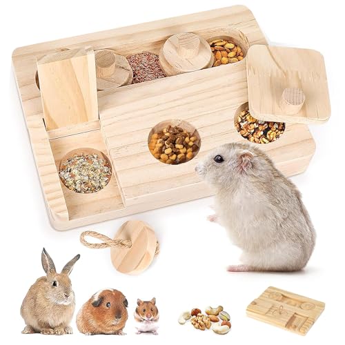 Bogoro Hamster Spielzeug aus Holz, Meerschweinchen futtersuche Spielzeug, 6 In 1 Holzspielzeug Zur Futtersuche, Hamster Accessory Set, Hamster Holzspielzeug, für Kaninchen Hamster Chinchillas Bogoro Hamster Spielzeug aus Holz, Meerschweinchen futtersuche Spielzeug, 6 In 1 Holzspielzeug Zur Futtersuche, Hamster Accessory Set, Hamster Holzspielzeug, für Kaninchen Hamster Chinchillas von Bogoro