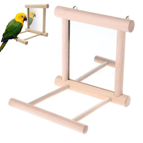 Holzspiegel mit Landeplatz, Spiegel mit Holzrahmen, Holzspiegel mit Glocke, Holz Vogel Papageien Spaß Spielzeug Mit Spiegel, Käfig Stehen Für Vögel Papagei Spielzeug Haustier Spielzeug Zubehör Holzspiegel mit Landeplatz, Spiegel mit Holzrahmen, Holzspiegel mit Glocke, Holz Vogel Papageien Spaß Spielzeug Mit Spiegel, Käfig Stehen Für Vögel Papagei Spielzeug Haustier Spielzeug Zubehör von Bogoro
