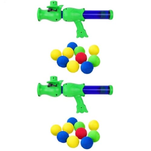Bohany 2X Katzenballwerfer,Katzenspielzeug Bälle Pistole 20 Pompoms Bällen,Kunststoff Startwerkzeug,Interaktives Katzenspielzeug Für Indoor Haustier Katzen Hunde,Spielen & Jagdinstinkt Für Drinnen von Bohany