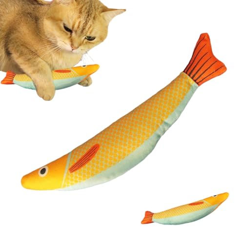 Bohany Plüschkatzen-Kauspielzeug,Kauspielzeug gegen Zähneknirschen | Interaktives Spielzeug in Fischform für Katzen, Chinchillas, Kaninchen und andere Kleintiere von Bohany