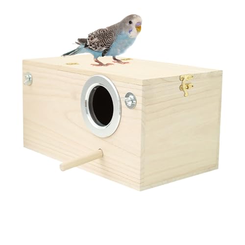Bohany Vogelnestkasten, Vogelkäfig Nistplatz, Holz Nisthaus Für Papageien Und Unzertrennliche Mit Innen- Und Außenbereich – Gemütliches Brut- Und Ruheumgebung von Bohany