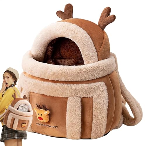 Tragetasche Katzenrucksack Hundetasche, Welpentasche Faltbare Plüsch Tragetasche Mit Handwärmern Katzen Transporttasche Elk Design Hunde-Fronttrage, Atmungsaktive Reisetasche Rentier Beutel Tasche Tragetasche Katzenrucksack Hundetasche, Welpentasche Faltbare Plüsch Tragetasche Mit Handwärmern Katzen Transporttasche Elk Design Hunde-Fronttrage, Atmungsaktive Reisetasche Rentier Beutel Tasche von Bohany