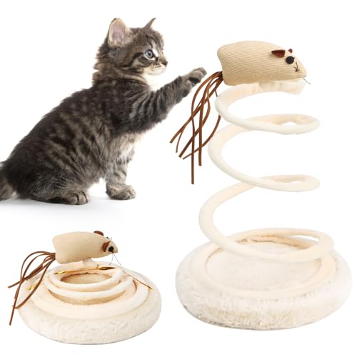 Bohrma Interaktives Katzenspielzeug Katzenspielzeug Interaktiv Spielzeug Katze Intelligenz Cat Toys Katzenangel Spielzeug Kätzchen Zauberstab Spiralfeder Bewegungsförderndes für Katzen von Bohrma