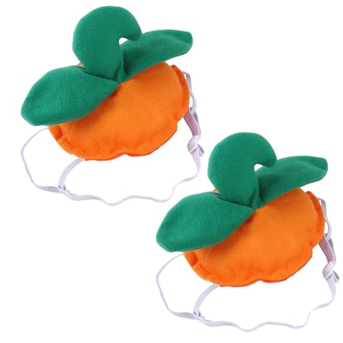 Bohue 2 Stück Haustier Kürbis Hut Halloween Haustier Hut Zylinder Verstellbar Kürbis Katze Kostüme Halloween Kostüm Zubehör Cosplay Kappe für Hund Katze von Bohue