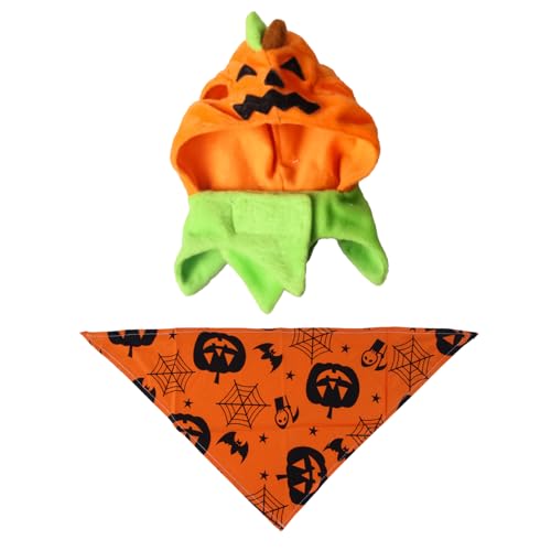 Bohue 2 x Halloween-Kürbis-Katzenhut, Hundehalstücher, Haustier-Kürbis-Kopfschmuck, Halloween-Zubehör, Party-Zubehör für Katzen und Hunde Bohue 2 x Halloween-Kürbis-Katzenhut, Hundehalstücher, Haustier-Kürbis-Kopfschmuck, Halloween-Zubehör, Party-Zubehör für Katzen und Hunde von Bohue