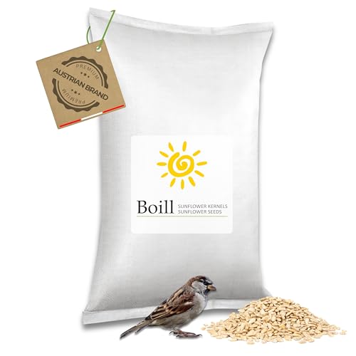 Boill/Sonnenblumenkerne geschält 25 kg - Vogelfutter direkt vom Hersteller, Wildvögel Garten Futter Neue Ernte 2023 ganzjahresfutter fettfutter 25000 g. ohne Staub im Sack von Boill