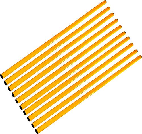 Boje Sport – Agility Hundesport - 10 Stangen für Koordinationstraining, Ausdauertraining, Sprinttraining, Slalomparcours, Trainingshilfe – 100 cm, Farbe: gelb von Boje Sport