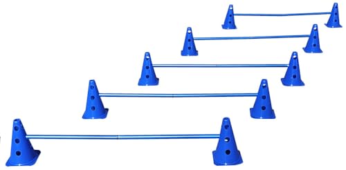 Steckhürdenset Blau - 5 er Set für Koordinationstraining Agility Hundesport Pferdesport Zubehör Lochkegel Fussball Pylone Stangen Lochkegel für Trainingsübungen Trainingszubehör Steckhürdenset Blau - 5 er Set für Koordinationstraining Agility Hundesport Pferdesport Zubehör Lochkegel Fussball Pylone Stangen Lochkegel für Trainingsübungen Trainingszubehör von Boje Sport