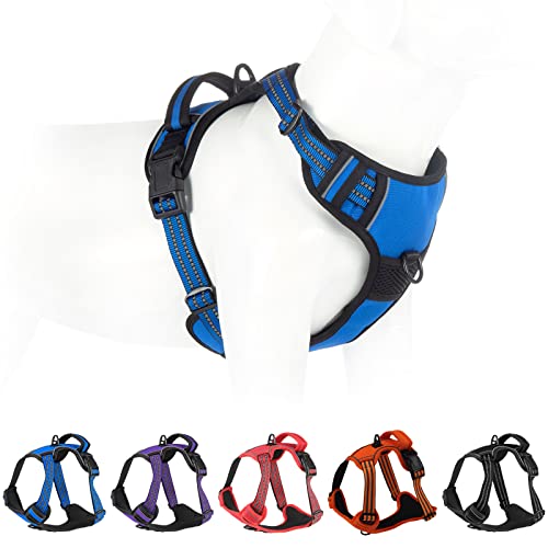 Bokelai Hundegeschirr für kleine, mittelgroße und große Hunde, kein Ziehen, verstellbar, reflektierend, mit Frontclip, gepolstertes Geschirr, zur leichten Kontrolle, mit Griff am besten für Training Bokelai Hundegeschirr für kleine, mittelgroße und große Hunde, kein Ziehen, verstellbar, reflektierend, mit Frontclip, gepolstertes Geschirr, zur leichten Kontrolle, mit Griff am besten für Training von Bokelai