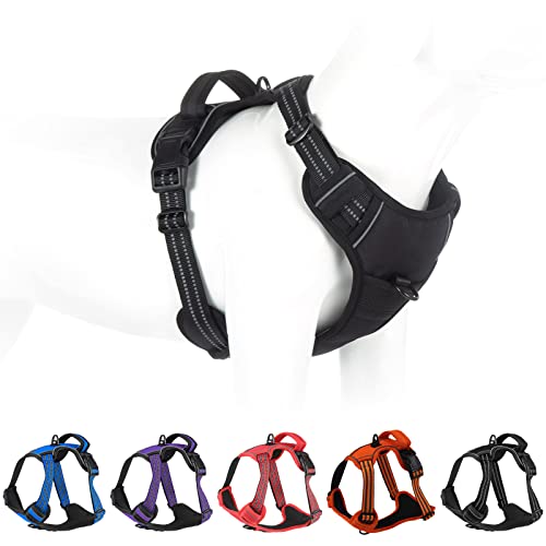 Hundegeschirr für kleine, mittelgroße und große Hunde, verstellbar, reflektierend, mit Frontclip, gepolstertes Geschirr für Hunde, einfache Kontrolle, Griff am besten für Outdoor-Training und Hundegeschirr für kleine, mittelgroße und große Hunde, verstellbar, reflektierend, mit Frontclip, gepolstertes Geschirr für Hunde, einfache Kontrolle, Griff am besten für Outdoor-Training und von Bokelai