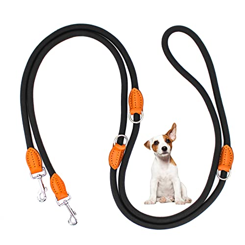 Hundeleine Doppelleine für Kleine Mittelgroße Hunde Führleine 3m Verstellbar mit 2 Karabiner Leine Hund Übungsleine Dog Lead Multifunktionale 3 Meter lang x 1,0 cm Schwarz Hundeleine Doppelleine für Kleine Mittelgroße Hunde Führleine 3m Verstellbar mit 2 Karabiner Leine Hund Übungsleine Dog Lead Multifunktionale 3 Meter lang x 1,0 cm Schwarz von Bokelai