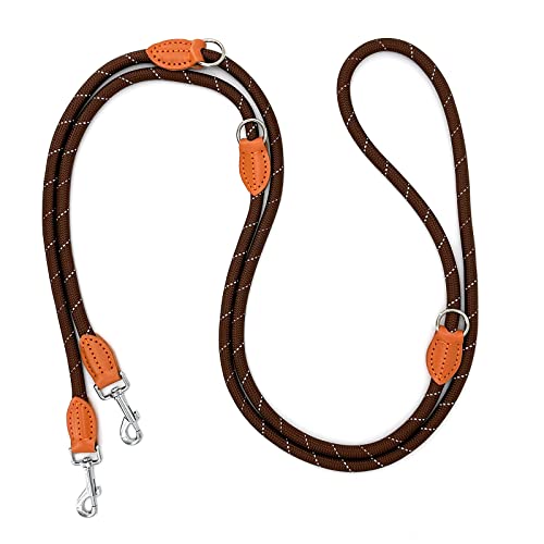 Hundeleine Große Hunde Doppelleine für Mittelgroße Hunde Reflektierend Führleine 3m Verstellbar mit 2 Karabiner Leine Hund Dog Leash Multifunktionale Hundeleine 3 Meter lang x 1,4 cm Brown Hundeleine Große Hunde Doppelleine für Mittelgroße Hunde Reflektierend Führleine 3m Verstellbar mit 2 Karabiner Leine Hund Dog Leash Multifunktionale Hundeleine 3 Meter lang x 1,4 cm Brown von Bokelai