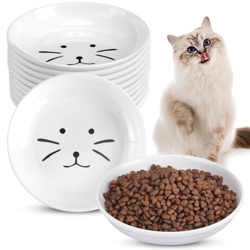 Bokon Melamin-Katzennäpfe für Nassfutter, flach, breit, für Kätzchen, kleine Tiere, Haustiere, 12 Stück von Bokon