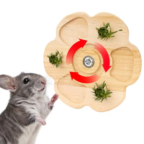 Bolagar Rotierendes Chinchilla-Kauspielzeug für Zähne, interaktives Spielzeug aus Holz für Meerschweinchen, Chinchillas, Rennmäuse, Hamsterkäfigzubehör (B) von Bolagar