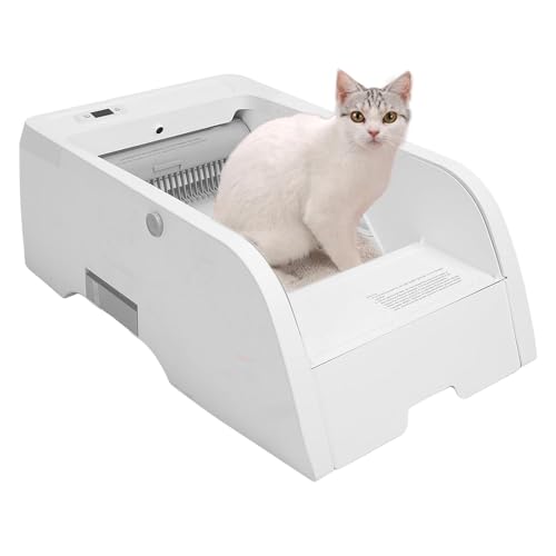 Automatische Katzentoilette, Katzentoilette, Hygienische Katzentoilette mit großem Fassungsvermögen, Sandkasten mit offenem Ende, Infrarotsensor, Geruchskontrolle für Katzen Automatische Katzentoilette, Katzentoilette, Hygienische Katzentoilette mit großem Fassungsvermögen, Sandkasten mit offenem Ende, Infrarotsensor, Geruchskontrolle für Katzen von Bolam