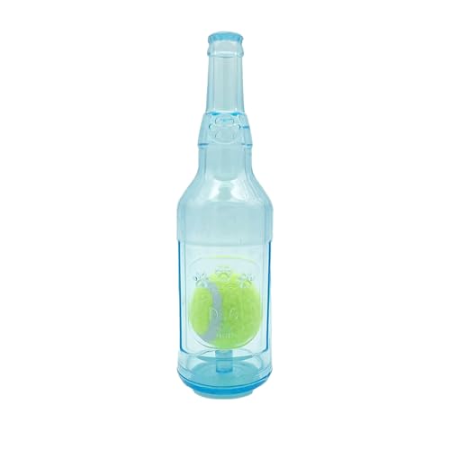 Kau- und Quetschspielzeug für die Flasche, lustiges Quietsch-Kauspielzeug für Hunde | Interaktives Quietschspielzeug für Welpen, Flaschenkekse, Beiß- und Kauspielzeug für Welpen (Blau, S) von Bolam