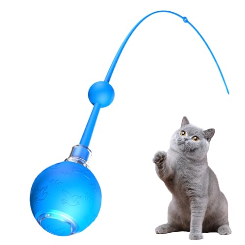 Bollisate Automatischer Katzenball | 3 Modi Automatischer Bewegungsball Mit Schwanz | Wiederaufladbares Intelligentes Spielzeug Für Hunde Jagdtraining Automatische Aktivitätsförderung von Bollisate