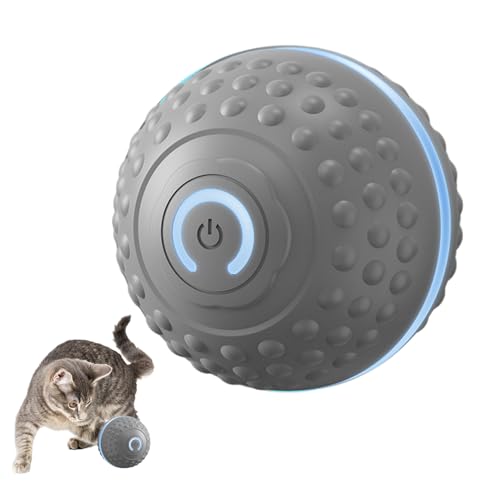 Bollisate Beweglicher Ball Katzenspielzeug | Interaktiver Automatischer Bewegungsball Mit Licht,Automatisches Zahnpflege Trainingsspielzeug Für Alle Größen Katzen von Bollisate