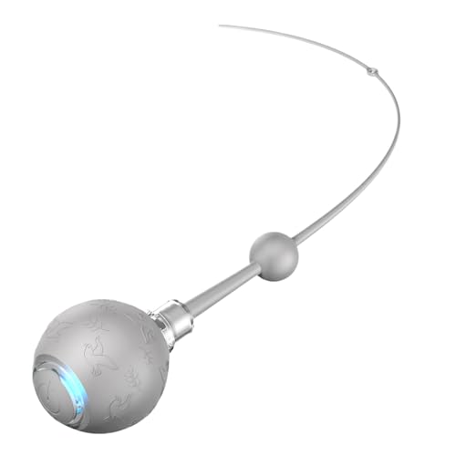 Bollisate Elektrische Katzenball - 3 Modi Interaktiver Katzenball,Elektrisches Rollspiel Mit Schwanz Für Geistige Anregung Jagdtraining Aufladbar von Bollisate