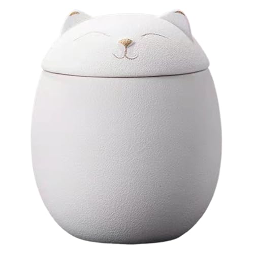 Bollisate Katzenurne Für Asche | Keramik Urne Für Kleine Hunde Als Andenken,Feuchtigkeitsbeständige Erinnerungsbox Für Kleine Mittel Große Welpen Kätzchen Mit Pfotenabdruck Halsband Haar von Bollisate
