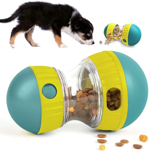 BoloShine Interaktives Hundespielzeug, Rollender Leckerli-Spender für Langsame Fütterung, Hund Puzzle-Spielzeug zur Iq Verbessern, Langeweile Reduzieren für Mittelgroße und Kleine Hunde (Blau) von BoloShine