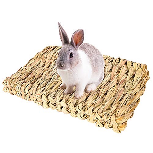 Bolonbi Tier-Kauspielzeug, Betten, natürlich gewebte Grasmatten, Kaninchen-Bett, Nest für Meerschweinchen, Papageien, Kaninchen, Hamster, Ratten, 2 Stück von Bolonbi