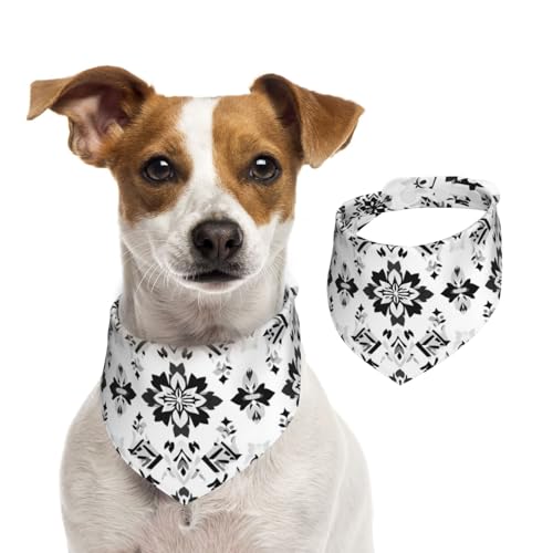 BoltPack Dreieckstuch für Hunde, Welpen, Katzen, Schwarz / Weiß, niedliches Hundehalstuch, verstellbar, mit Druckknöpfen von Boltpack