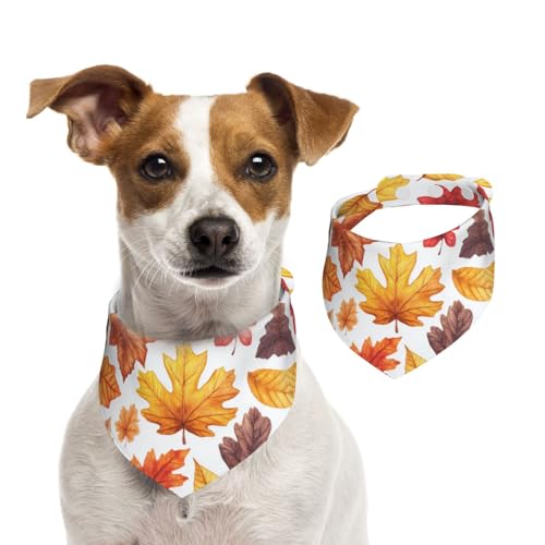 BoltPack Dreieckstuch mit Ahornblatt-Aufdruck, niedliches Hundehalstuch, verstellbar, mit Druckknöpfen, für Hunde, Welpen, Katzen von Boltpack