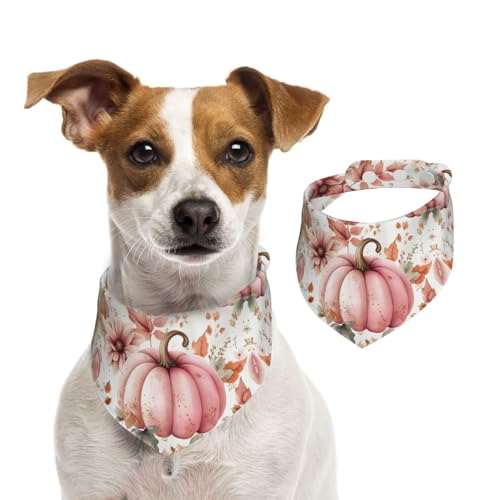 BoltPack Dreieckstuch mit Ahornblatt-Druck, niedliches Hundehalstuch, verstellbar, mit Druckknöpfen, für Hunde, Welpen, Katzen, Rosa von Boltpack