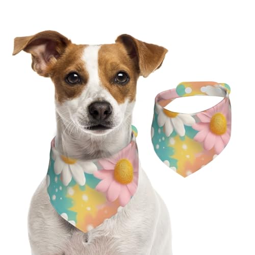 BoltPack Dreieckstuch mit Blumendruck, niedliches Hundehalstuch, verstellbar, mit Druckknöpfen, für Hunde, Welpen, Katzen von Boltpack