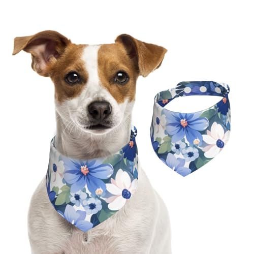BoltPack Dreieckstuch mit Blumendruck, niedliches Hundehalstuch, verstellbar, mit Druckknöpfen, für Hunde, Welpen, Katzen von Boltpack