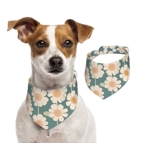 BoltPack Dreieckstuch mit Blumendruck, niedliches Hundehalstuch, verstellbar, mit Druckknöpfen, für Hunde, Welpen, Katzen von Boltpack