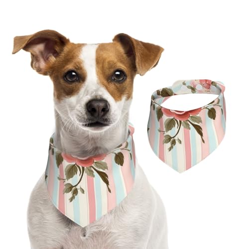 BoltPack Dreieckstuch mit Blumendruck, niedliches Hundehalstuch, verstellbar, mit Druckknöpfen, für Hunde, Welpen, Katzen von Boltpack