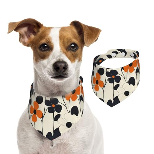 BoltPack Dreieckstuch mit Blumendruck, niedliches Hundehalstuch, verstellbar, mit Druckknöpfen, für Hunde, Welpen, Katzen von Boltpack