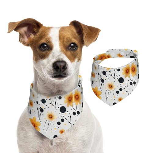 BoltPack Dreieckstuch mit Blumendruck, niedliches Hundehalstuch, verstellbar, mit Druckknöpfen, für Hunde, Welpen, Katzen von Boltpack