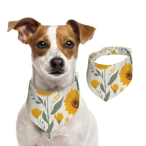 BoltPack Dreieckstuch mit Blumendruck, niedliches Hundehalstuch, verstellbar, mit Druckknöpfen, für Hunde, Welpen, Katzen von Boltpack