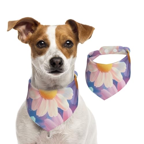 BoltPack Dreieckstuch mit Blumendruck, niedliches Hundehalstuch, verstellbar, mit Druckknöpfen, für Hunde, Welpen, Katzen von Boltpack
