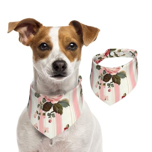 BoltPack Dreieckstuch mit Blumendruck, niedliches Hundehalstuch, verstellbar, mit Druckknöpfen, für Hunde, Welpen, Katzen von Boltpack